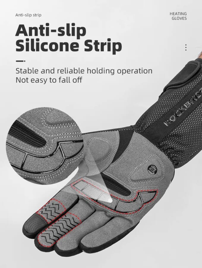 Găng tay Moto kèm hệ thống sưởi Rockbross S173-2