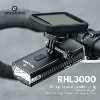 Đèn pha xe đạp chiếu sáng hai tầng Rockbros RHL3000